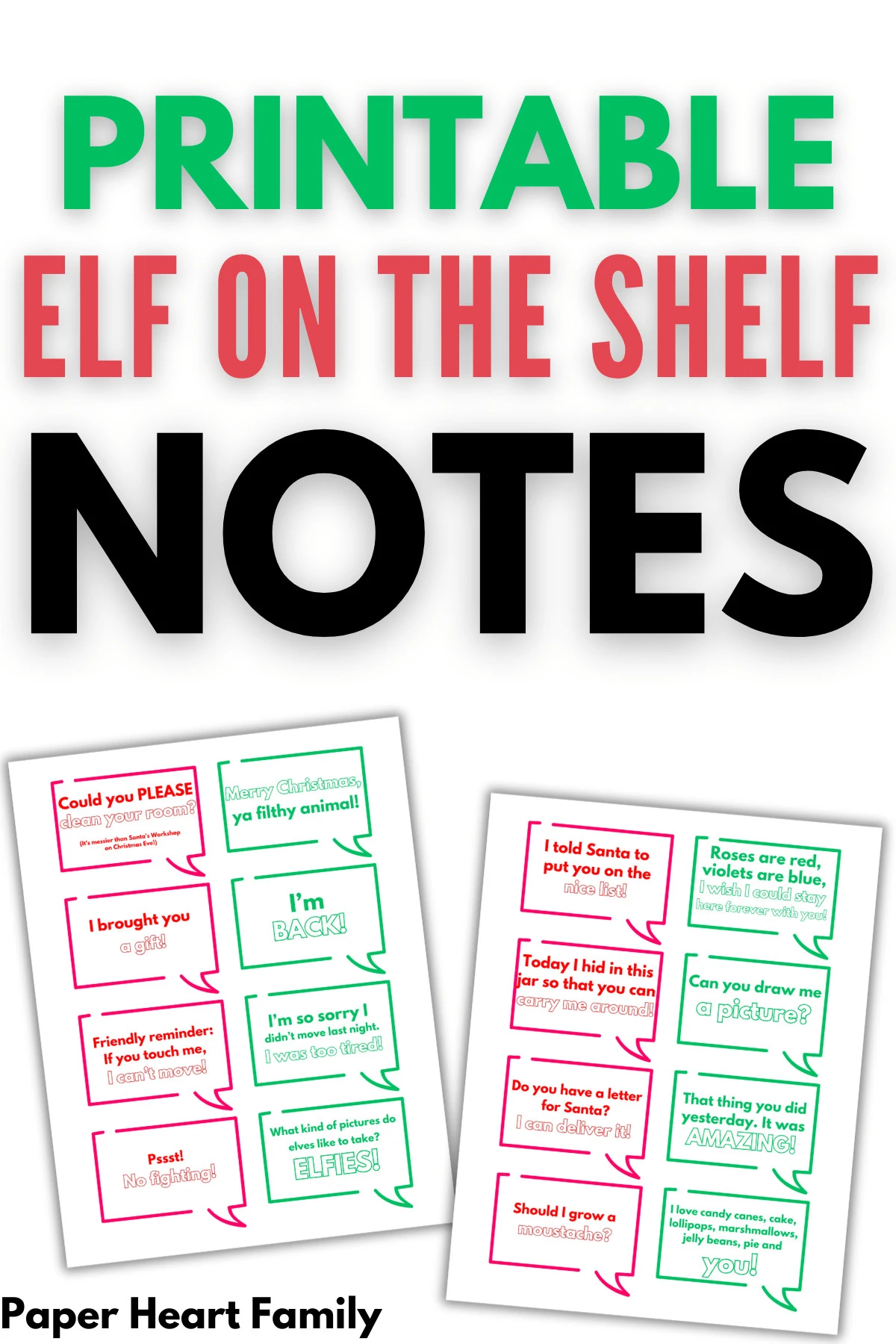 24 free printable elf on the shelf notes kids love